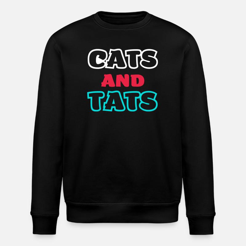 Katzen und Tattoos - Stanley/Stella Unisex Bio-Sweatshirt ROLLER - Schwarz