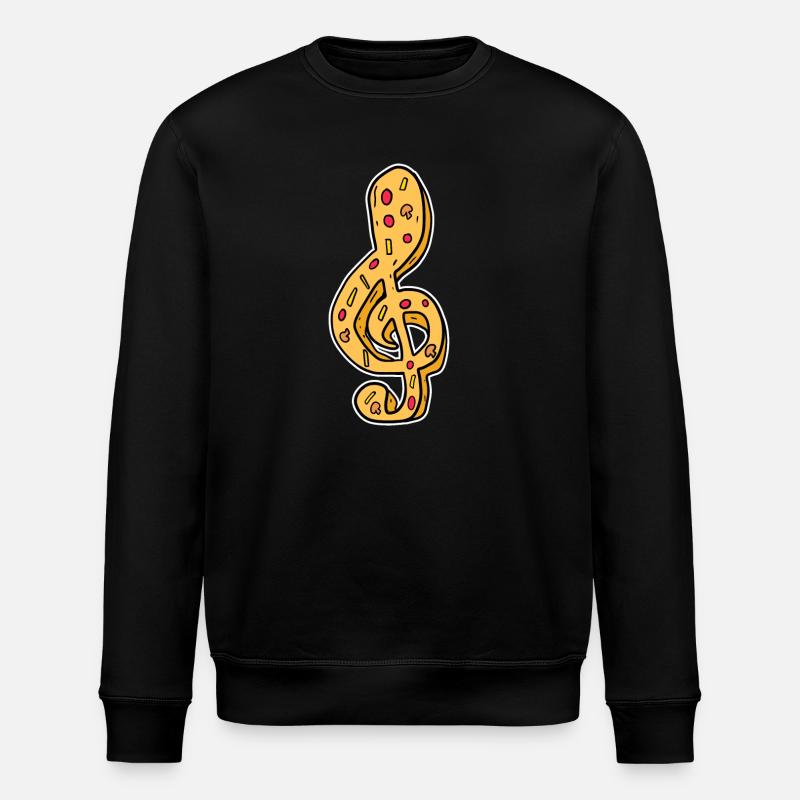 Music Music Note Pizza - Stanley/Stella ROLLER Unisex Organic Sweatshirt - black