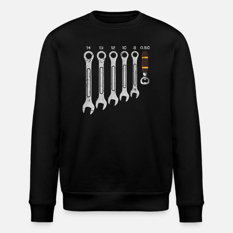Werkzeugbankschlüssel-Set mit Flaschenöffner - Stanley/Stella Unisex Bio-Sweatshirt ROLLER - Schwarz