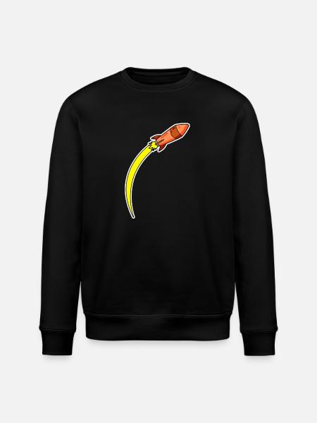 Rocket Orange - Stanley/Stella ROLLER Unisex Organic Sweatshirt - black