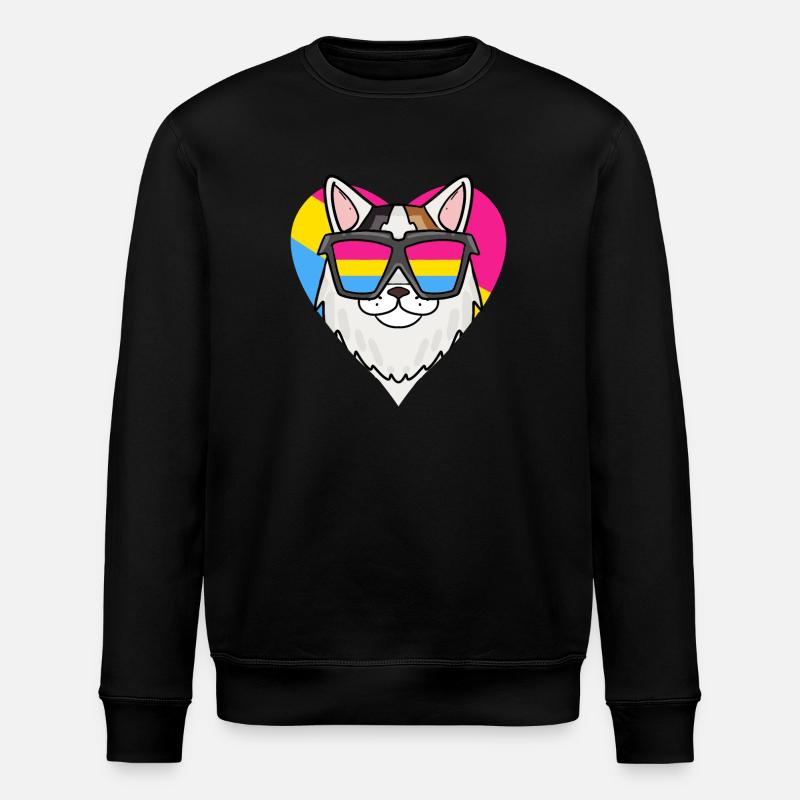 Pansexual Cat Turkish Van Heart Gift - Stanley/Stella ROLLER Unisex Organic Sweatshirt - black
