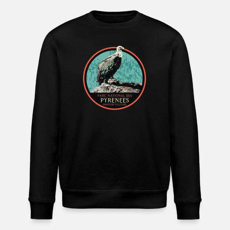 Geier im Pyrenäen-Nationalpark - Stanley/Stella Unisex Bio-Sweatshirt ROLLER - Schwarz