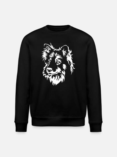 Finnish Lapphund Head "Black Edition" - Stanley/Stella ROLLER Unisex Organic Sweatshirt - black