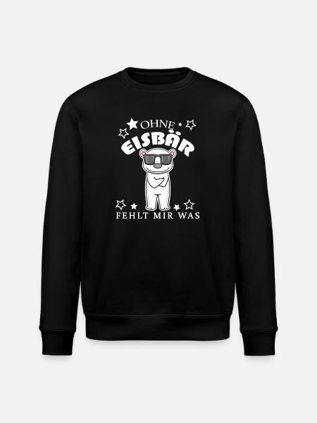 Eisbär Polarbär Bär - Stanley/Stella Unisex Bio-Sweatshirt ROLLER - Schwarz