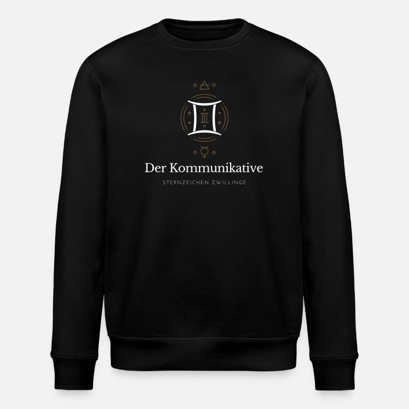 Der Kommunikative - Sternzeichen Zwillinge - Stanley/Stella Unisex Bio-Sweatshirt ROLLER - Schwarz