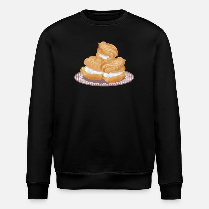 Illustration von drei gefüllten Windbeutel - Stanley/Stella Unisex Bio-Sweatshirt ROLLER - Schwarz
