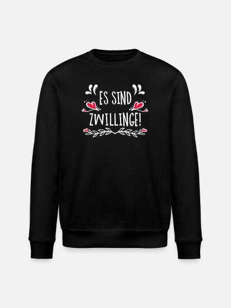 Babybauch Statement Schwangerschaft Schwanger Herz - Stanley/Stella Unisex Bio-Sweatshirt ROLLER - Schwarz