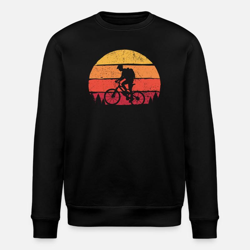 Zwillingsradfahrer Sonnenuntergangs-Silhouette - Stanley/Stella Unisex Bio-Sweatshirt ROLLER - Schwarz