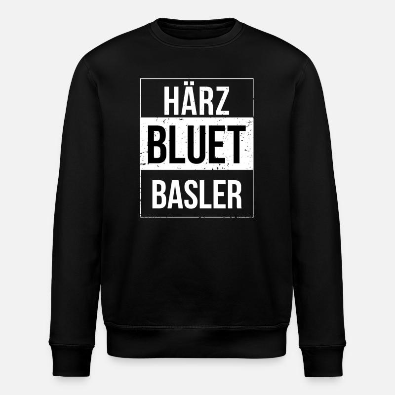 Härzbluetbasler aus Basel - Stanley/Stella Unisex Bio-Sweatshirt ROLLER - Schwarz