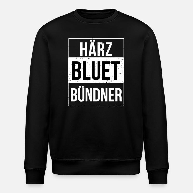 Härzbluetbündner Bündner Graubünden - Stanley/Stella Unisex Bio-Sweatshirt ROLLER - Schwarz