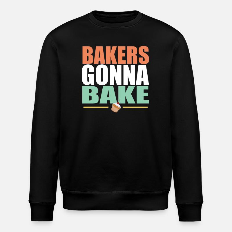Backen Bäcker gehen zum Backen - Stanley/Stella Unisex Bio-Sweatshirt ROLLER - Schwarz