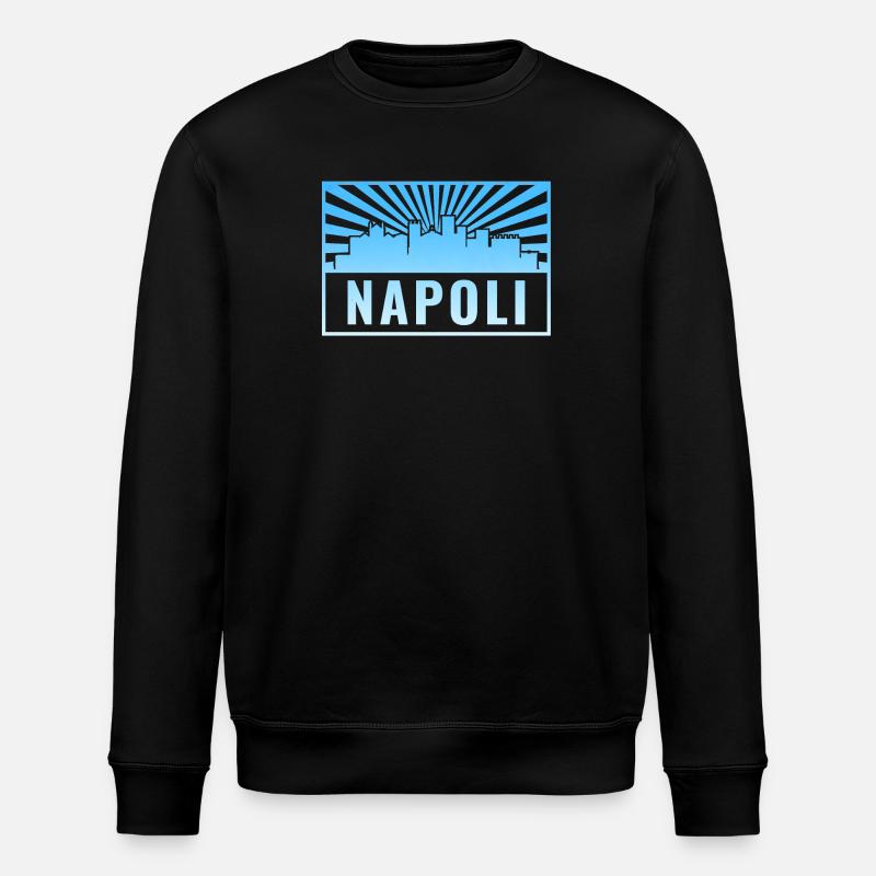 Napoli Skyline Sonnenstrahlen - Stanley/Stella Unisex Bio-Sweatshirt ROLLER - Schwarz