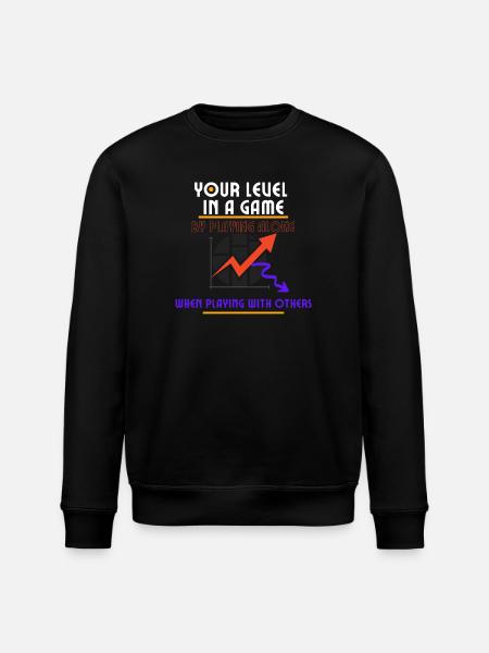 Level Up Solo, Play With Others - Stanley/Stella ROLLER Unisex Organic Sweatshirt - black