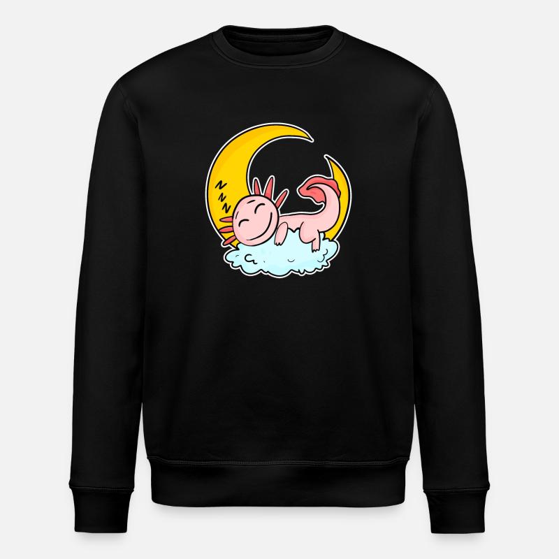 Schlafender Axolotl - Stanley/Stella Unisex Bio-Sweatshirt ROLLER - Schwarz