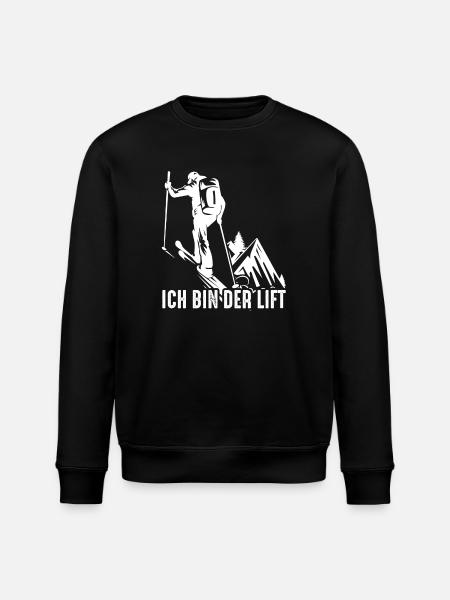 Ich bin der Lift – Skitour Spruch - Stanley/Stella Unisex Bio-Sweatshirt ROLLER - Schwarz