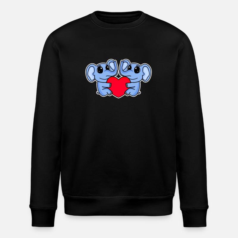 Elephant Heart Love Elephants - Sweat bio ROLLER Stanley/Stella Unisexe - noir