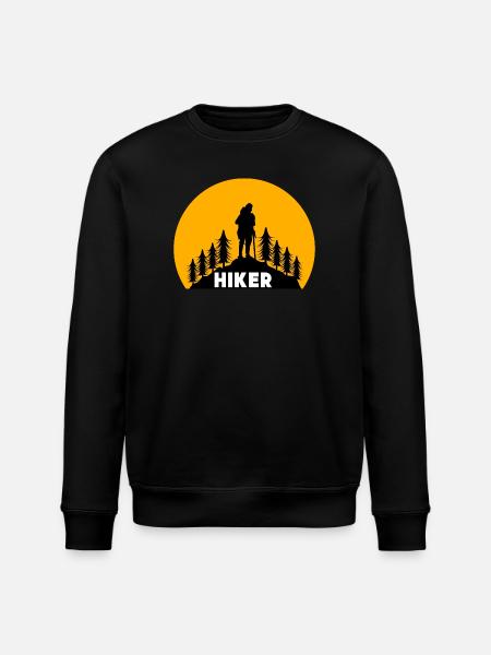Hike Saying Hiking Hikers Climbing Mountains - Stanley/Stella ROLLER Unisex Organic Sweatshirt - black