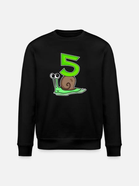 5 years old - 5th birthday with animal motif - Stanley/Stella ROLLER Unisex Organic Sweatshirt - black