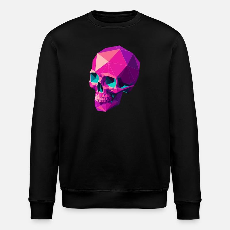 Geometric Skull - Stanley/Stella ROLLER Unisex Organic Sweatshirt - black