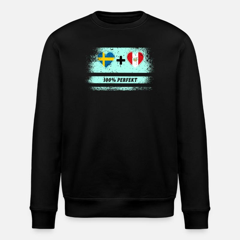 Peru & Sweden 100% Perfect / Gift - Stanley/Stella ROLLER Unisex Organic Sweatshirt - black
