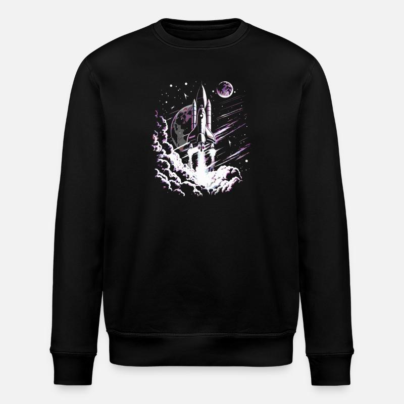 Rocket at take-off - Stanley/Stella ROLLER Unisex Organic Sweatshirt - black