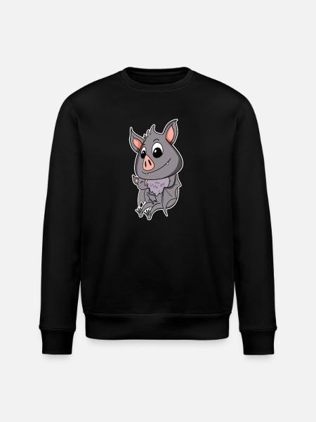 Bat Family - Bat with Baby - Stanley/Stella ROLLER Unisex Organic Sweatshirt - black