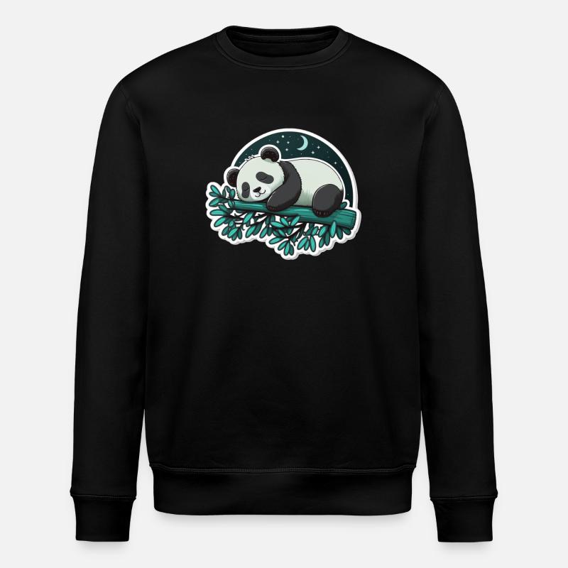 Sleeping Panda - Stanley/Stella Unisex Bio-Sweatshirt ROLLER - Schwarz