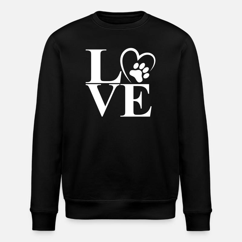 Logo du cœur PawLove - Sweat bio ROLLER Stanley/Stella Unisexe - noir