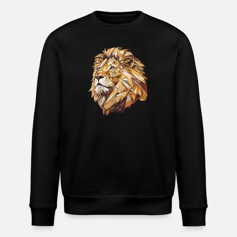 Stylized Lion, Geometric - Stanley/Stella ROLLER Unisex Organic Sweatshirt - black