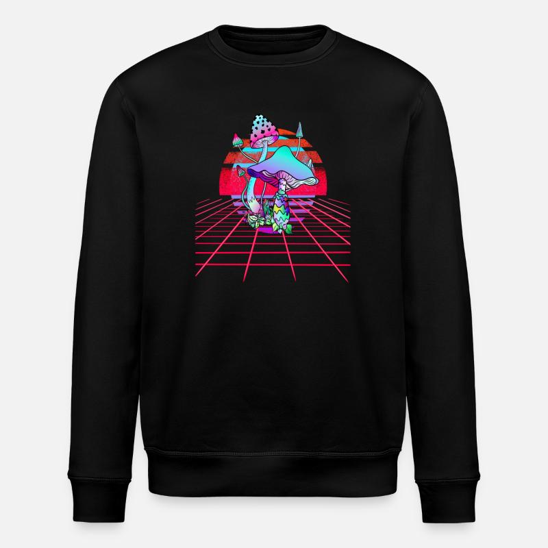 Champignons Psychédéliques - Retro Wave Sunset - Sweat bio ROLLER Stanley/Stella Unisexe - noir