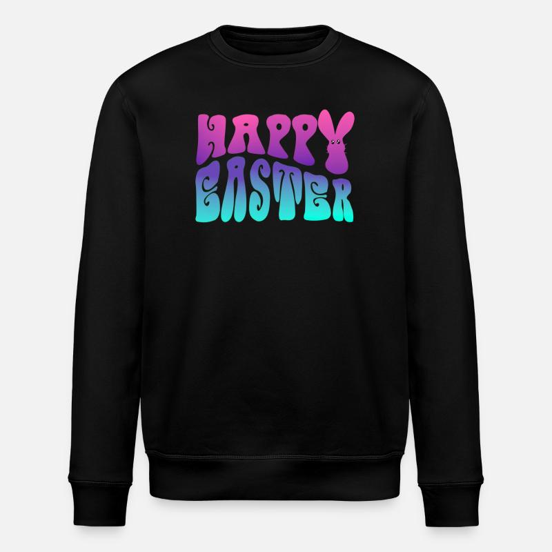 Happy Easter lettering - Stanley/Stella ROLLER Unisex Organic Sweatshirt - black