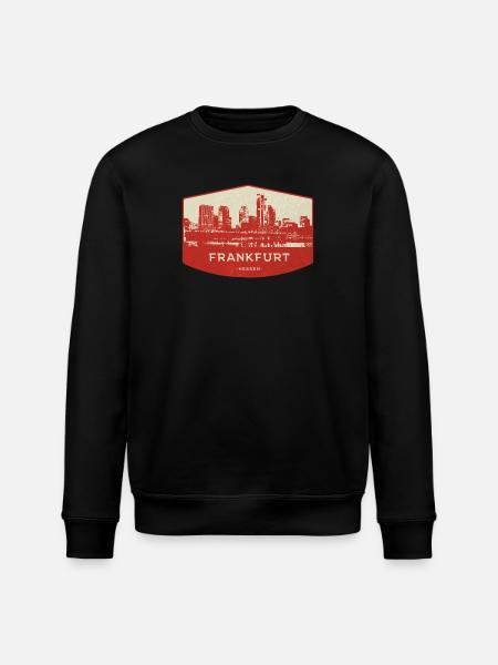Frankfurt Skyline Rot Badge - Stanley/Stella Unisex Bio-Sweatshirt ROLLER - Schwarz