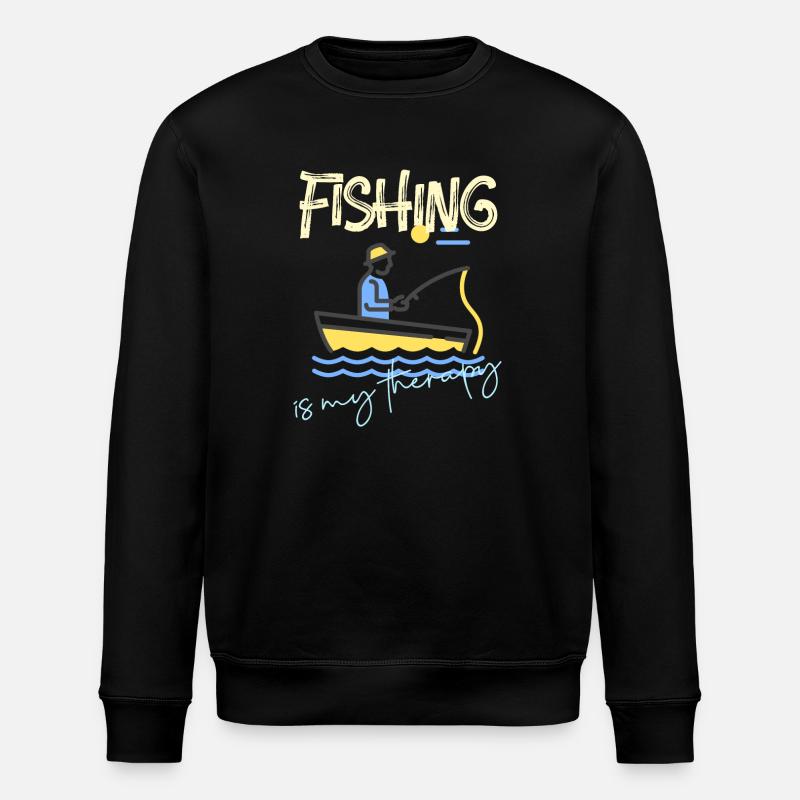 Fishing Is My Therapy - Stanley/Stella Unisex Bio-Sweatshirt ROLLER - Schwarz