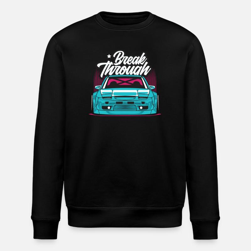 Break Through Neon Car Graphic - Stanley/Stella ROLLER Unisex Organic Sweatshirt - black