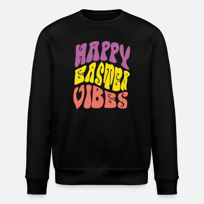 Joyeuses vibrations de Pâques - Sweat bio ROLLER Stanley/Stella Unisexe - noir