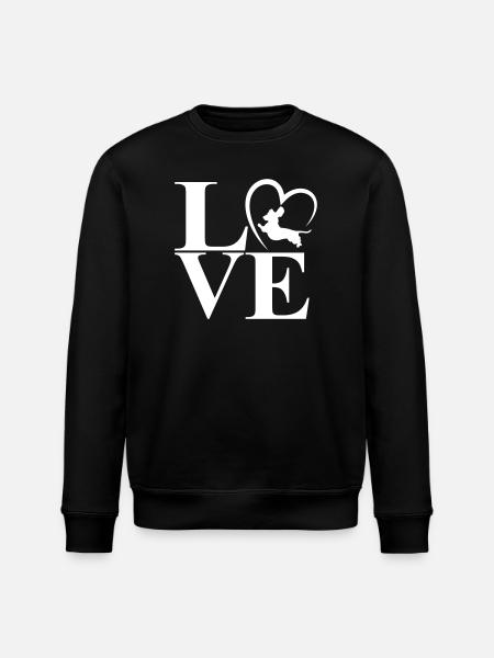 Dachshund Dackel Love Heart - Stanley/Stella ROLLER Unisex Organic Sweatshirt - black