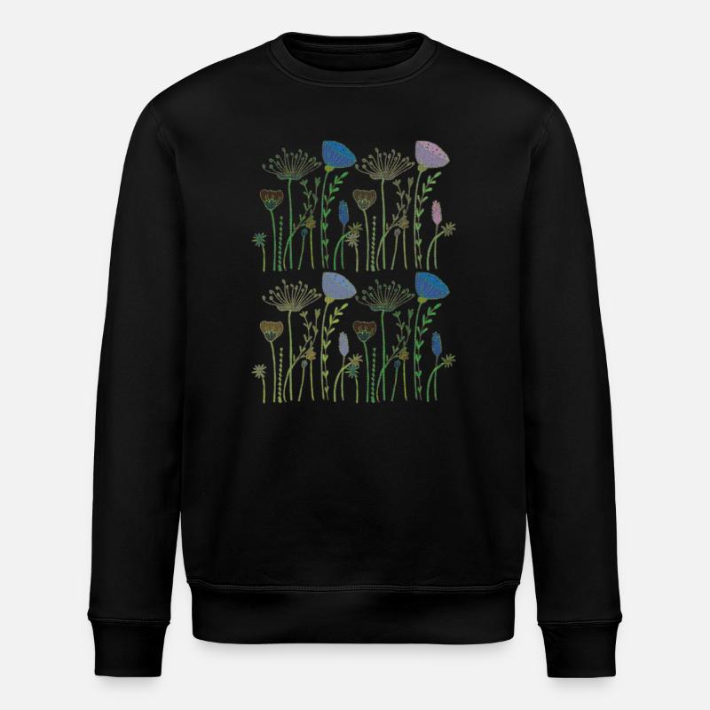 trockenblumen blumenwiese - Stanley/Stella Unisex Bio-Sweatshirt ROLLER - Schwarz