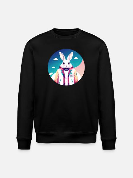 Bunny, Rabbit, Easter Bunny - Stanley/Stella ROLLER Unisex Organic Sweatshirt - black