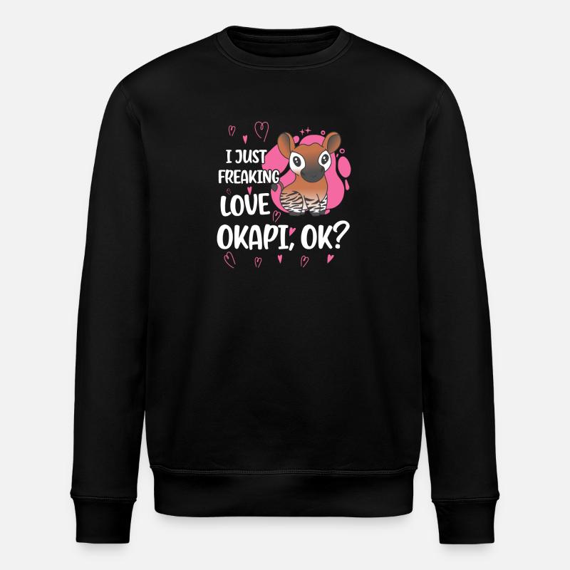 Ich liebe Okapi - Stanley/Stella Unisex Bio-Sweatshirt ROLLER - Schwarz