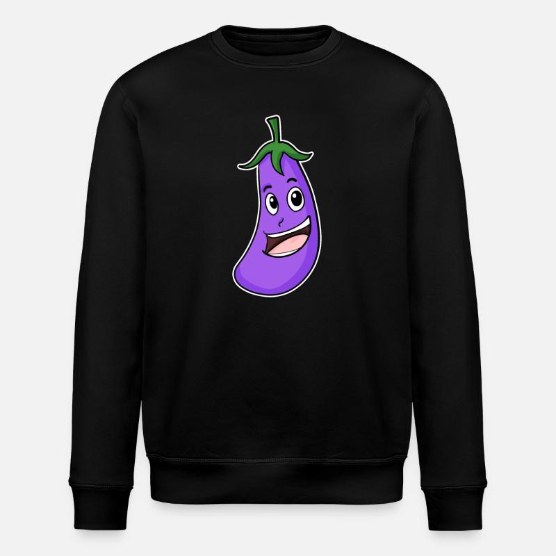 Eggplant motif - Stanley/Stella ROLLER Unisex Organic Sweatshirt - black