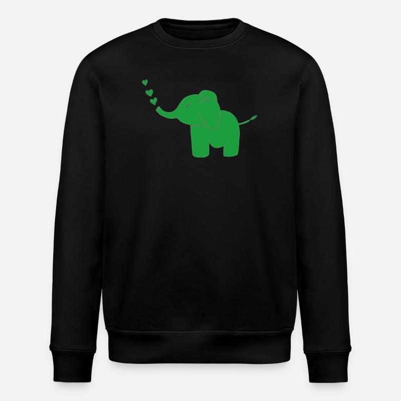 elefant grün - Stanley/Stella Unisex Bio-Sweatshirt ROLLER - Schwarz