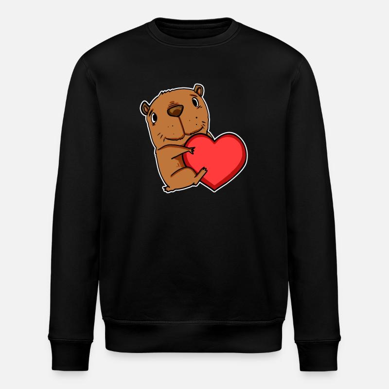 Capybara capybara heart motif - Stanley/Stella ROLLER Unisex Organic Sweatshirt - black