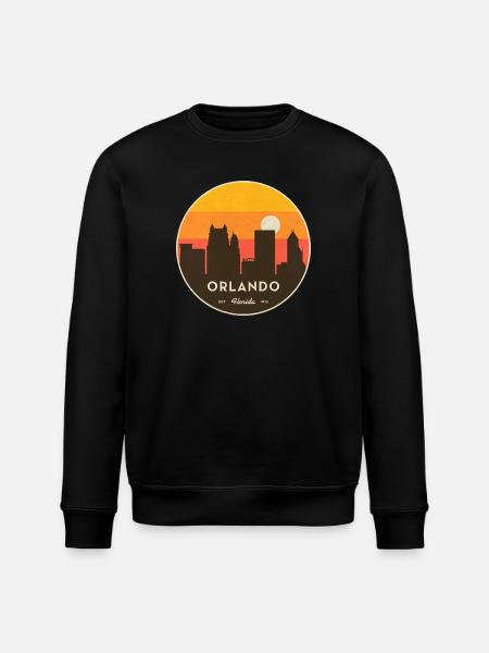 Orlando Skyline Sunset - Stanley/Stella ROLLER Unisex Organic Sweatshirt - black