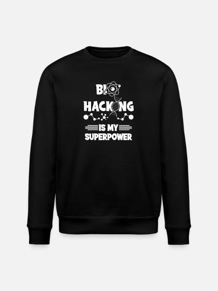 Biohacking is my superpower - Stanley/Stella ROLLER Unisex Organic Sweatshirt - black