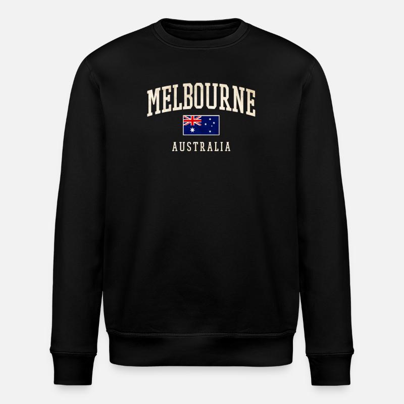 Melbourne, Australie, Design avec drapeau - Sweat bio ROLLER Stanley/Stella Unisexe - noir