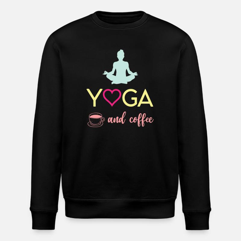 Yoga und Kaffee - Stanley/Stella Unisex Bio-Sweatshirt ROLLER - Schwarz