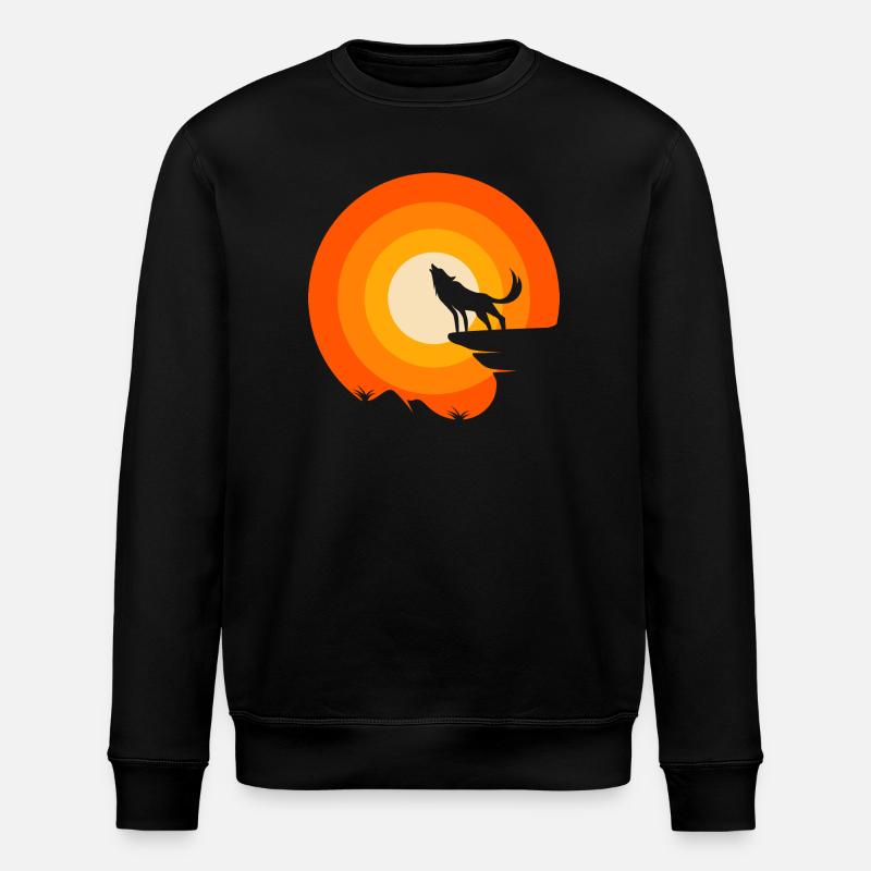 Wolf ist mein Krafttier - Stanley/Stella Unisex Bio-Sweatshirt ROLLER - Schwarz