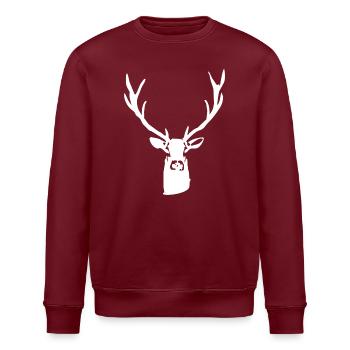 noble stag - Stanley/Stella ROLLER Unisex Organic Sweatshirt - burgundy - Front - Nik (191cm)