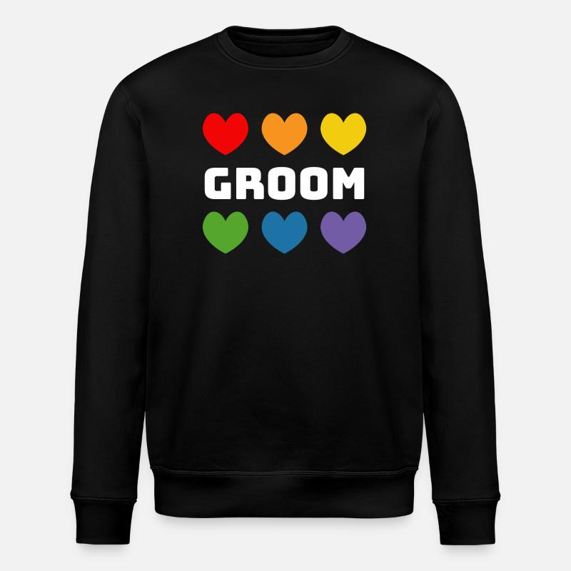 Regenbogenherzchen Groom weiss - Stanley/Stella Unisex Bio-Sweatshirt ROLLER - Schwarz