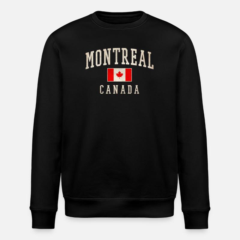 Montreal Canada Distressed Flag - Stanley/Stella Unisex Bio-Sweatshirt ROLLER - Schwarz